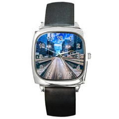 Urban Street Cityscape Modern City Square Metal Watch