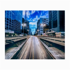 Urban Street Cityscape Modern City Small Glasses Cloth