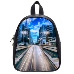 Urban Street Cityscape Modern City School Bag (small) by Celenk