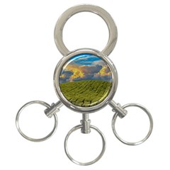 Sunrise Hills Landscape Nature Sky 3-ring Key Chains by Celenk