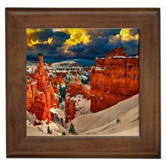 Snow Landscape Winter Cold Nature Framed Tiles by Celenk