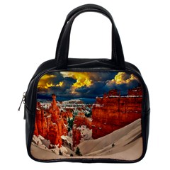 Snow Landscape Winter Cold Nature Classic Handbags (one Side)