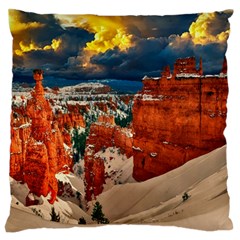 Snow Landscape Winter Cold Nature Standard Flano Cushion Case (one Side) by Celenk