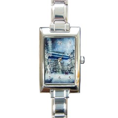 Storm Weather Nature Thunderstorm Rectangle Italian Charm Watch by Celenk