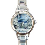 Storm Weather Nature Thunderstorm Round Italian Charm Watch Front