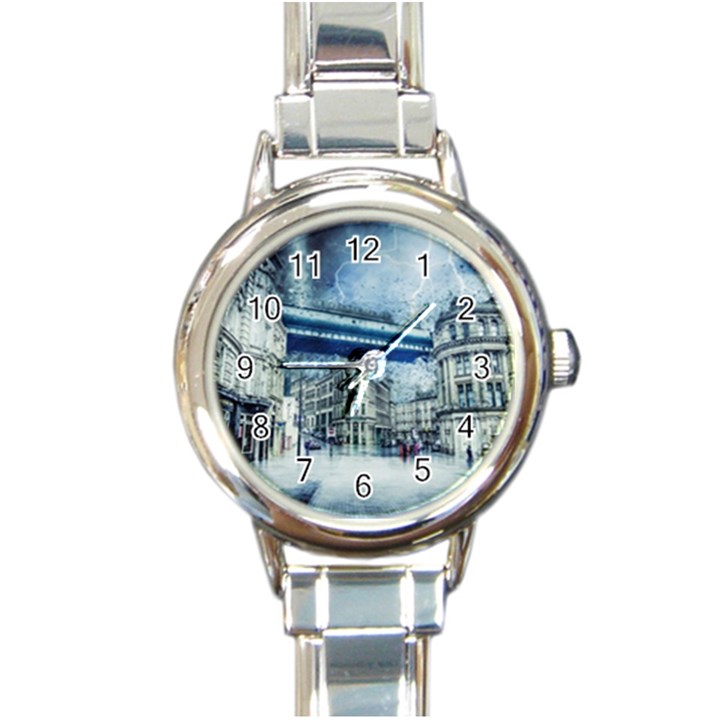 Storm Weather Nature Thunderstorm Round Italian Charm Watch