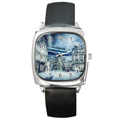 Storm Weather Nature Thunderstorm Square Metal Watch by Celenk