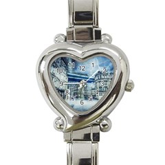 Storm Weather Nature Thunderstorm Heart Italian Charm Watch by Celenk