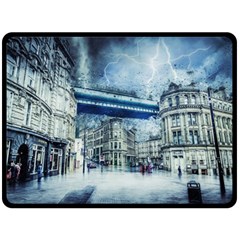 Storm Weather Nature Thunderstorm Fleece Blanket (large)  by Celenk