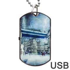 Storm Weather Nature Thunderstorm Dog Tag Usb Flash (two Sides) by Celenk