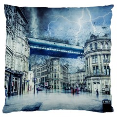 Storm Weather Nature Thunderstorm Large Flano Cushion Case (two Sides) by Celenk