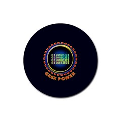 Geek Power Rubber Coaster (round)  by linceazul