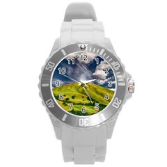 Hill Countryside Landscape Nature Round Plastic Sport Watch (l) by Celenk