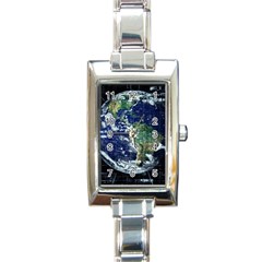 Earth Internet Globalisation Rectangle Italian Charm Watch by Celenk