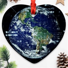 Earth Internet Globalisation Ornament (heart) by Celenk