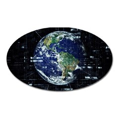 Earth Internet Globalisation Oval Magnet by Celenk