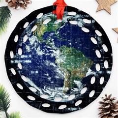 Earth Internet Globalisation Ornament (round Filigree) by Celenk