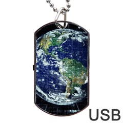 Earth Internet Globalisation Dog Tag Usb Flash (two Sides) by Celenk