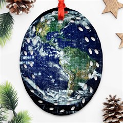 Earth Internet Globalisation Ornament (oval Filigree) by Celenk