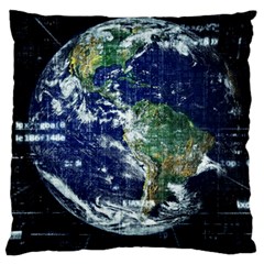 Earth Internet Globalisation Large Cushion Case (one Side) by Celenk