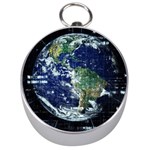 Earth Internet Globalisation Silver Compasses Front