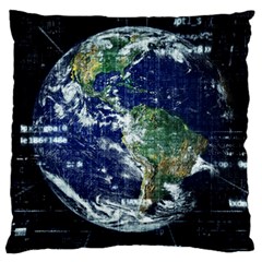 Earth Internet Globalisation Large Flano Cushion Case (one Side) by Celenk