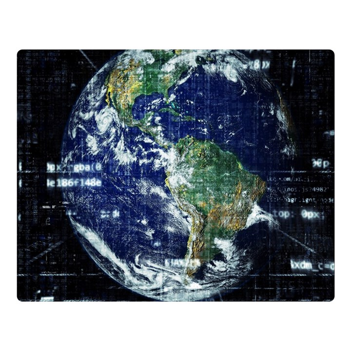 Earth Internet Globalisation Double Sided Flano Blanket (Large) 