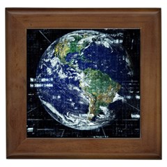 Earth Internet Globalisation Framed Tiles by Celenk