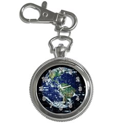 Earth Internet Globalisation Key Chain Watches by Celenk