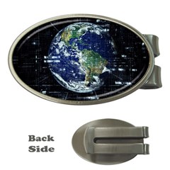 Earth Internet Globalisation Money Clips (oval)  by Celenk