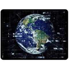 Earth Internet Globalisation Double Sided Fleece Blanket (large)  by Celenk