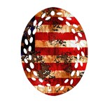 American Flag Usa Symbol National Ornament (Oval Filigree) Front