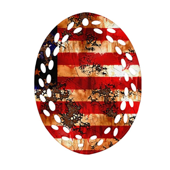 American Flag Usa Symbol National Ornament (Oval Filigree)