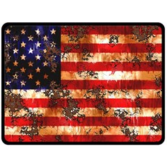 American Flag Usa Symbol National Double Sided Fleece Blanket (large)  by Celenk