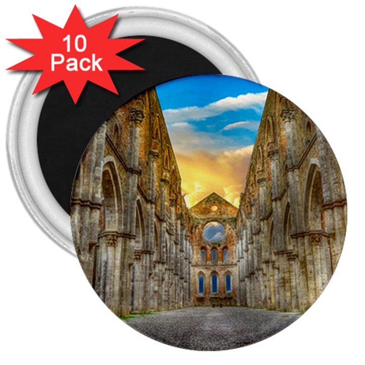 Abbey Ruin Architecture Medieval 3  Magnets (10 pack) 