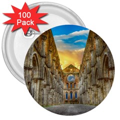 Abbey Ruin Architecture Medieval 3  Buttons (100 Pack)  by Celenk