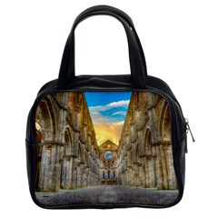 Abbey Ruin Architecture Medieval Classic Handbags (2 Sides) by Celenk