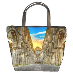 Abbey Ruin Architecture Medieval Bucket Bags by Celenk