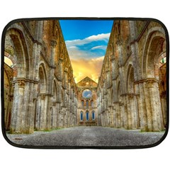 Abbey Ruin Architecture Medieval Fleece Blanket (mini) by Celenk