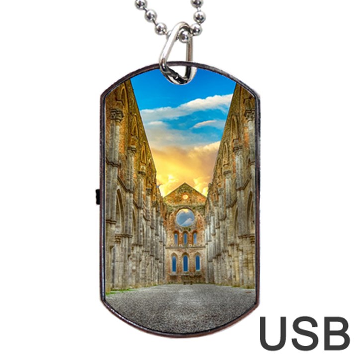 Abbey Ruin Architecture Medieval Dog Tag USB Flash (One Side)