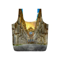 Abbey Ruin Architecture Medieval Full Print Recycle Bags (s)  by Celenk