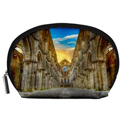 Abbey Ruin Architecture Medieval Accessory Pouches (large)  by Celenk