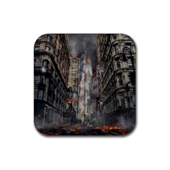 Destruction War Conflict Death Rubber Coaster (square)  by Celenk