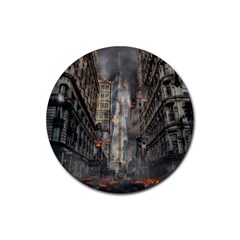 Destruction War Conflict Death Rubber Coaster (round)  by Celenk