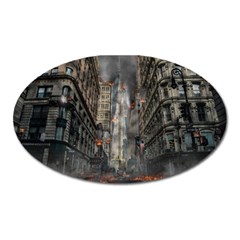 Destruction War Conflict Death Oval Magnet by Celenk