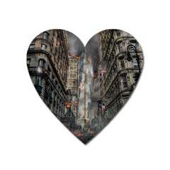 Destruction War Conflict Death Heart Magnet by Celenk