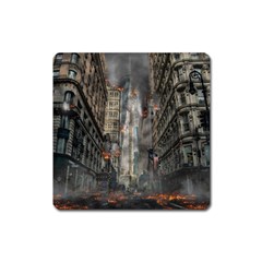 Destruction War Conflict Death Square Magnet by Celenk