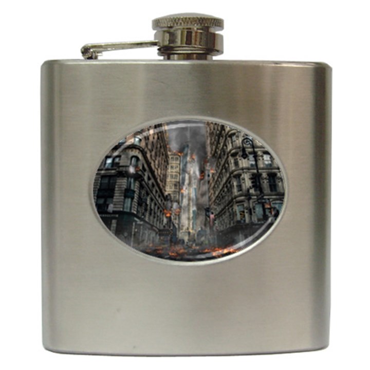 Destruction War Conflict Death Hip Flask (6 oz)