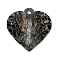 Destruction War Conflict Death Dog Tag Heart (one Side)