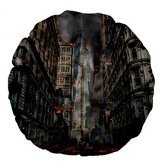 Destruction War Conflict Death Large 18  Premium Round Cushions by Celenk